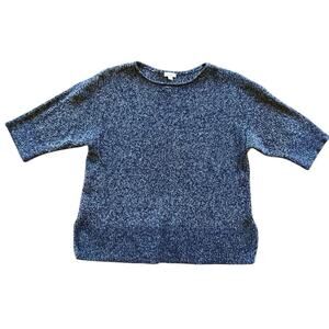 GAP Women's Oversized Marled Chunky Knit 100% Cotton Short Sleeve Sweater XS/S